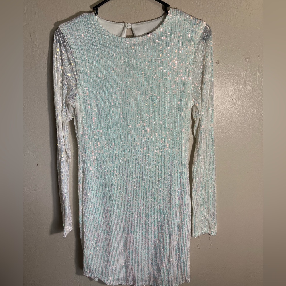 Sequined long sleeved dress